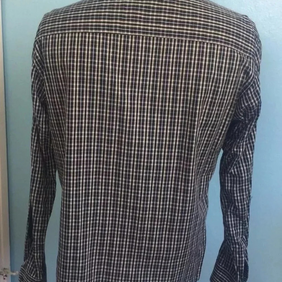 PRONTO UOMO Men Long Sleeve Button Down Plaids 100% Cotton Dress Shirt Sz Large - Picture 7 of 9